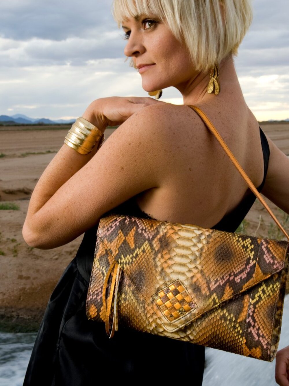 Vintage "Venus" Genuine Python Envelope Clutch — Jane Cooper Collection, Destiny